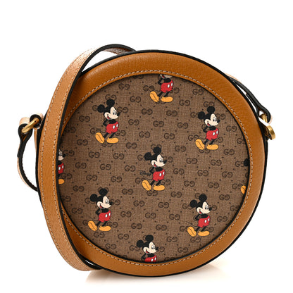 Gucci X DISNEY Mini Vintage GG Supreme Monogram Mickey Mouse Round Shoulder Bag Beige Vintage Sun Oil 1 of 11