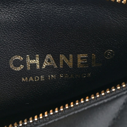 Chanel Calfskin Quilted Square Top Handle Vanity Case Black 7 of 11