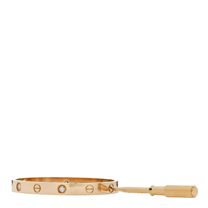 Cartier 18K Yellow Gold 4 Diamond LOVE Bracelet 16 3 of 5