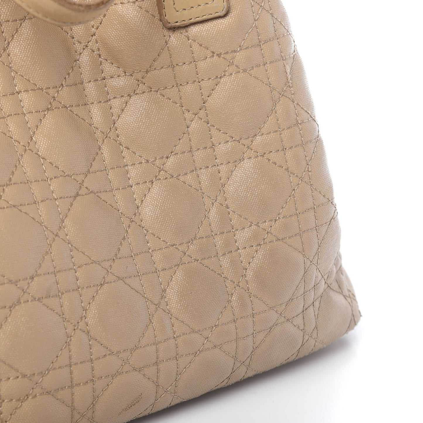 Coated Canvas Cannage Medium Panarea Tote Beige