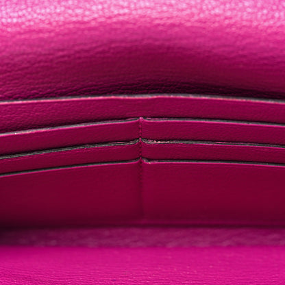 Hermes Chevre Mysore Kelly Longue Wallet Rose Pourpre 10 of 11