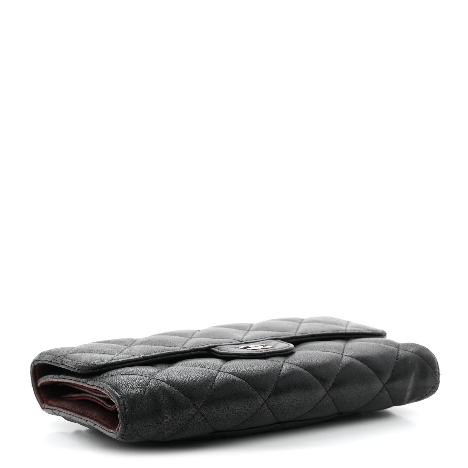 Chanel Lambskin Quilted Large Flap Wallet Black 4 of 9