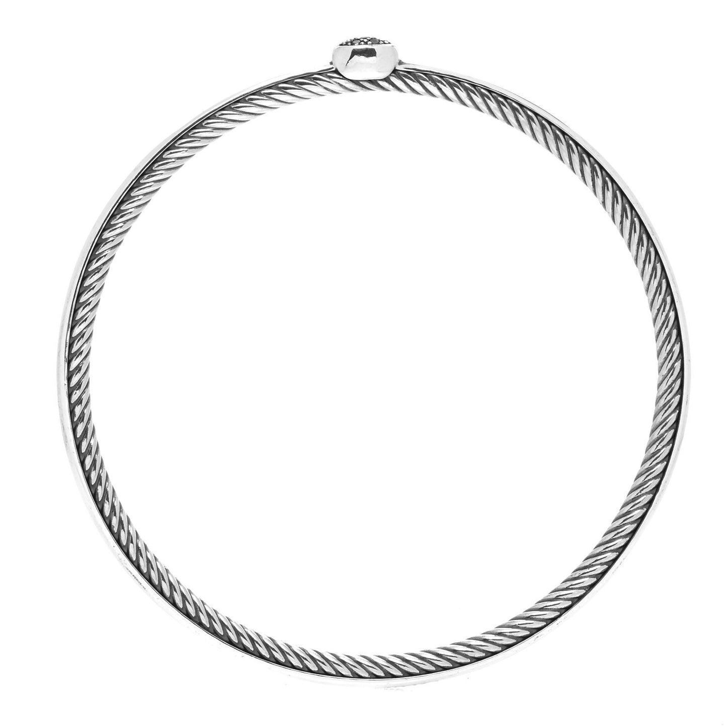 Sterling Silver Black Diamond 3mm Oval Bracelet