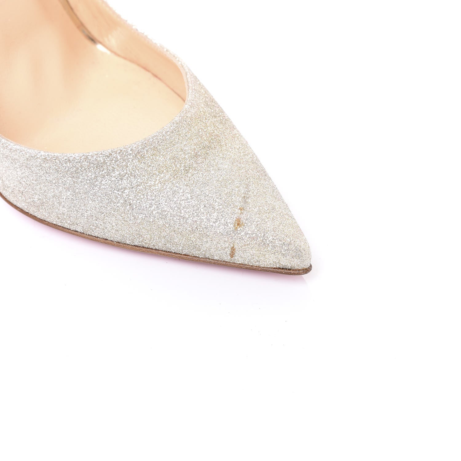 Christian Louboutin Glitter Mini Specchio Iriza 100 Pumps 37 Silver 8 of 10