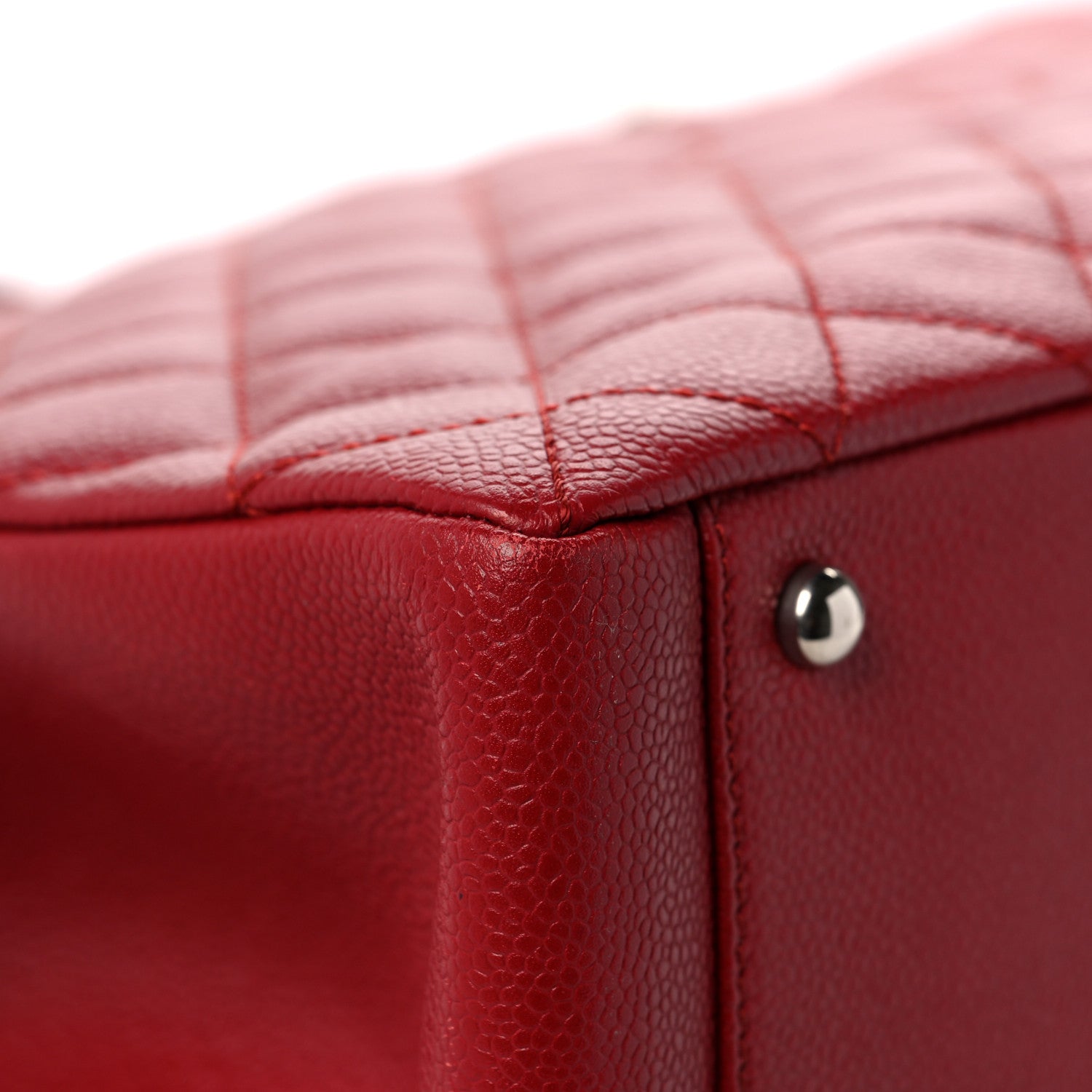 Chanel Caviar Quilted XL Grand Shopping Tote GST Red 8 of 11