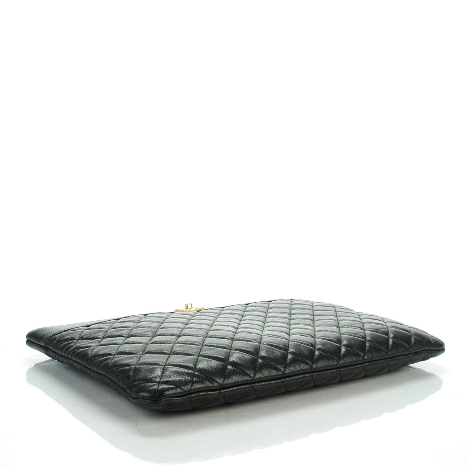 Chanel Sheepskin Quilted Large Cosmetic Case Black 4 of 7