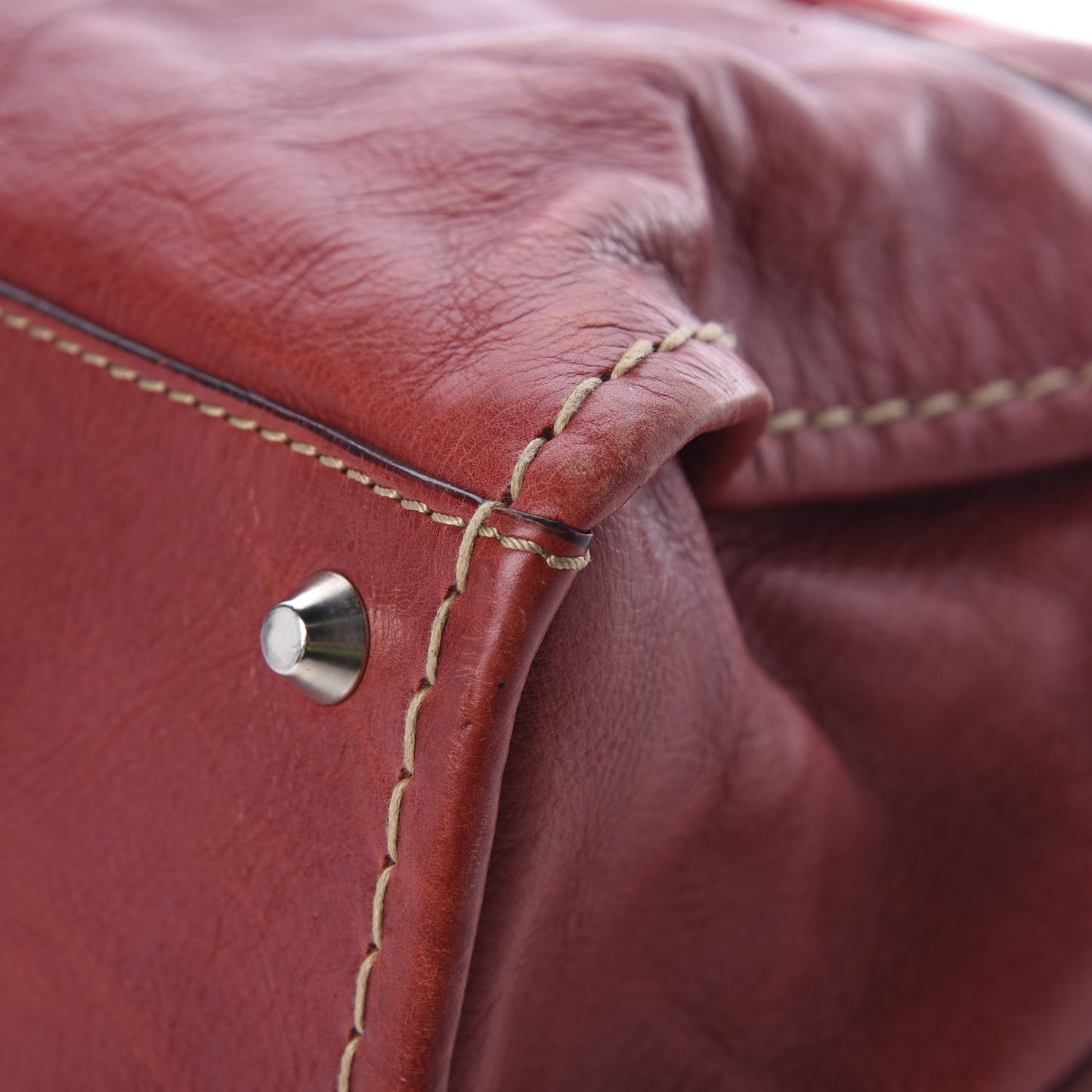 Calfskin Edith Satchel Whiskey