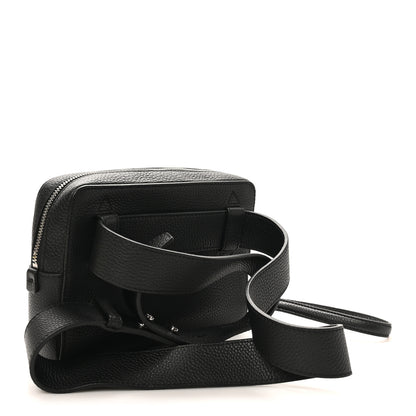 Salvatore Ferragamo Calfskin Gancini Embossed Belt Bag Black 3 of 9