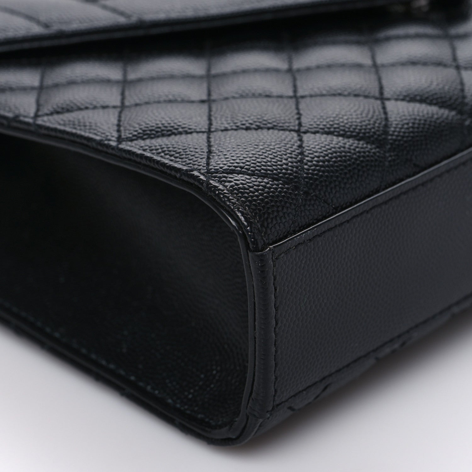 Saint Laurent Grain De Poudre Textured Mixed Matelasse Triquilt Medium Monogram Monochrome Satchel Black 7 of 8