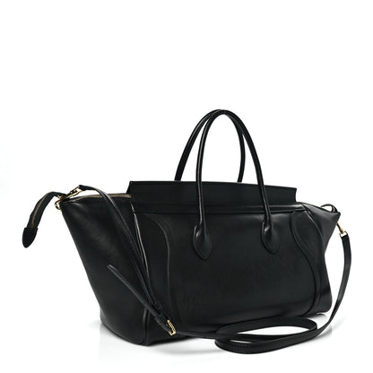 Celine Supple Shiny Lambskin Medium Smiling New Luggage Black 2 of 10