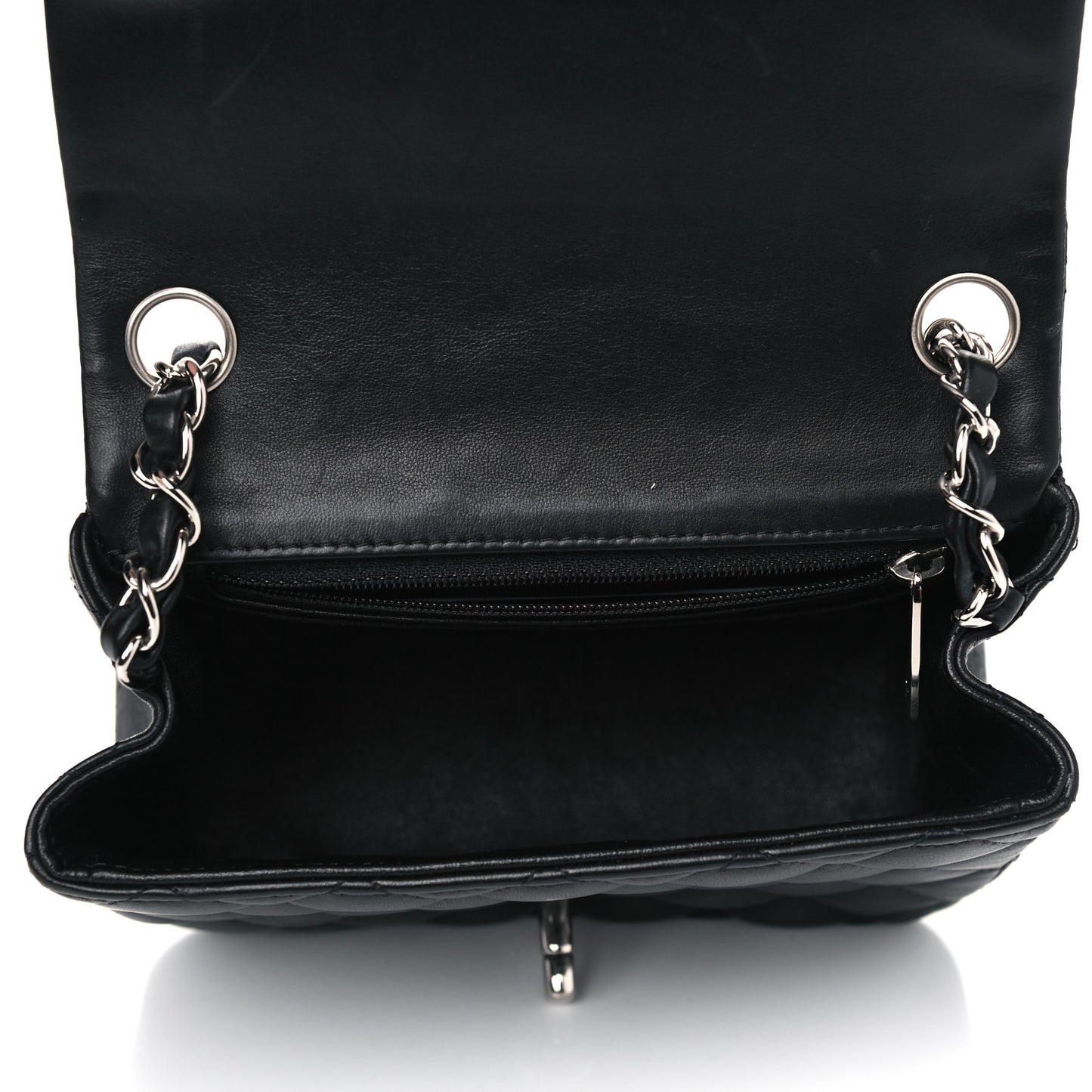 Lambskin Quilted Mini Square Flap Black