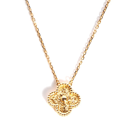 Van Cleef & Arpels 18K Yellow Gold Vintage Alhambra Pendant Necklace 1 of 7