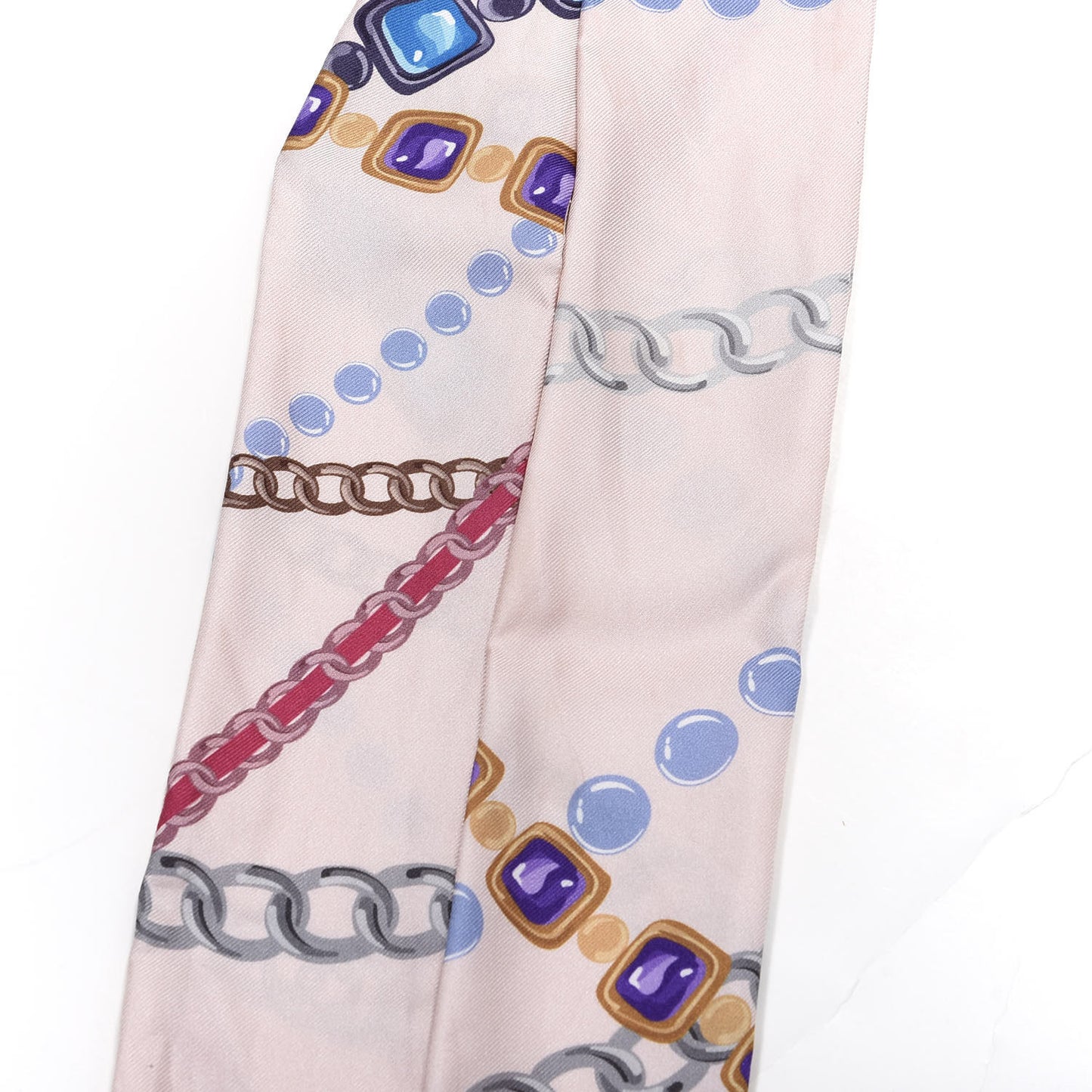 Silk Twill Slim Bandeau Scarf Pink