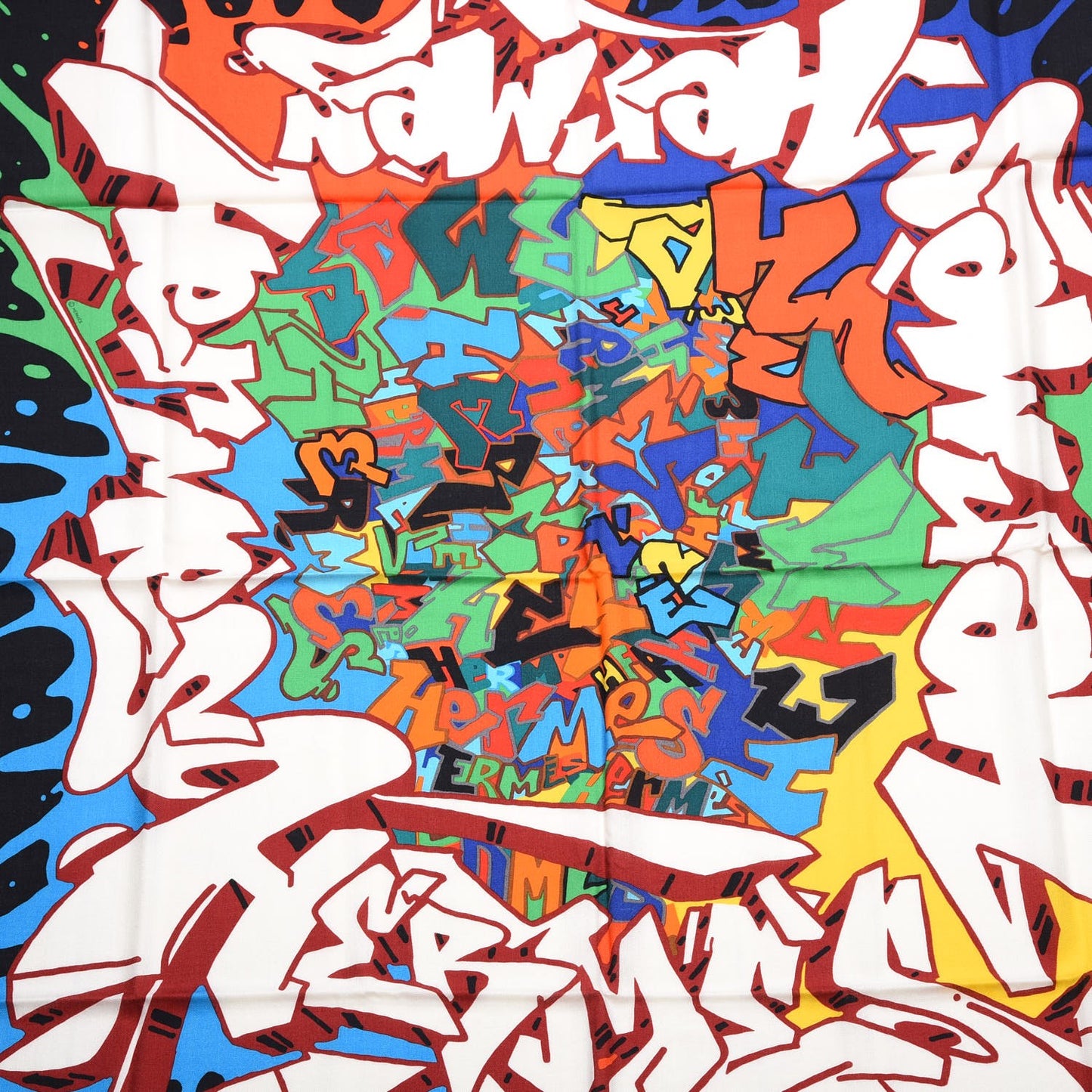 Silk Cashmere Graff Graffiti Shawl 140