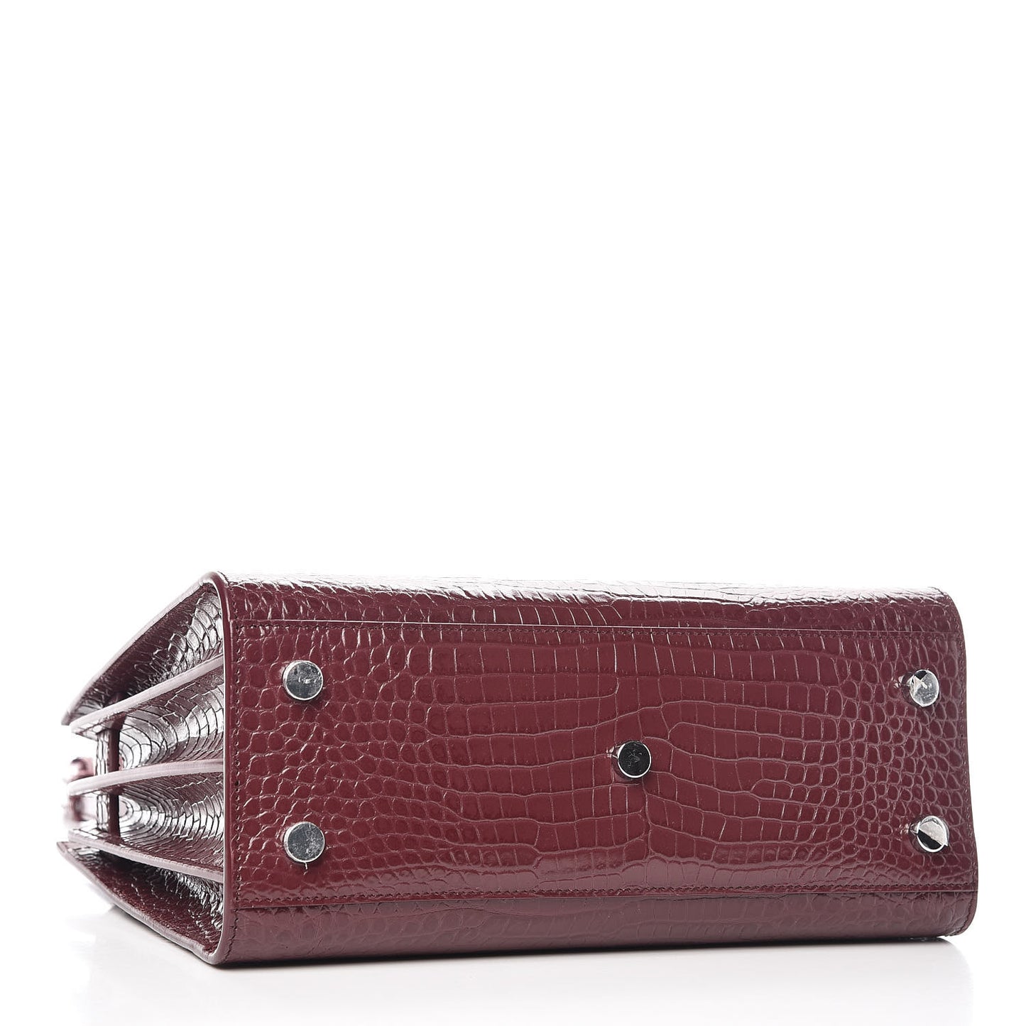 Calfskin Crocodile Embossed Baby Sac De Jour Rouge