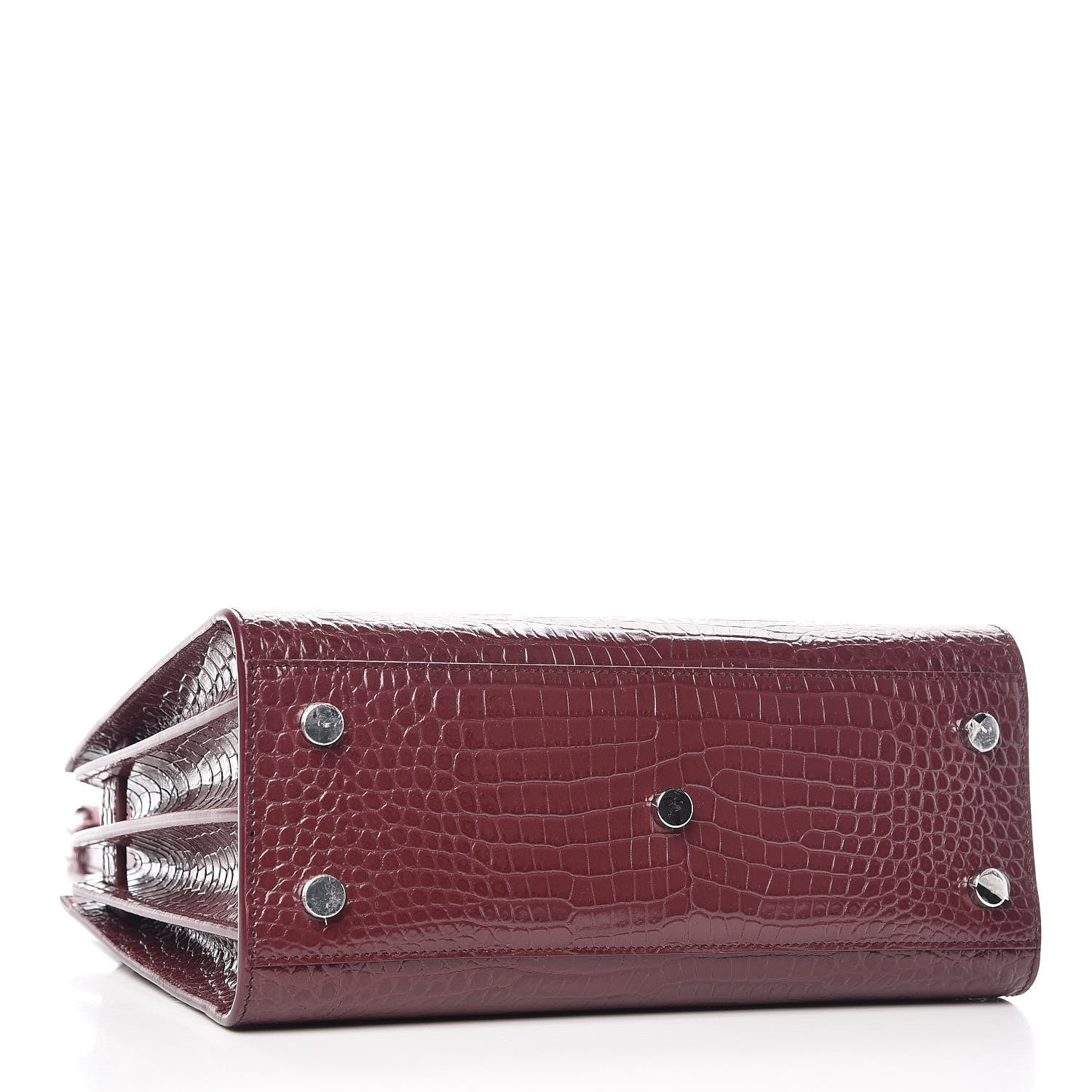 Saint Laurent Calfskin Crocodile Embossed Baby Sac De Jour Rouge 4 of 11