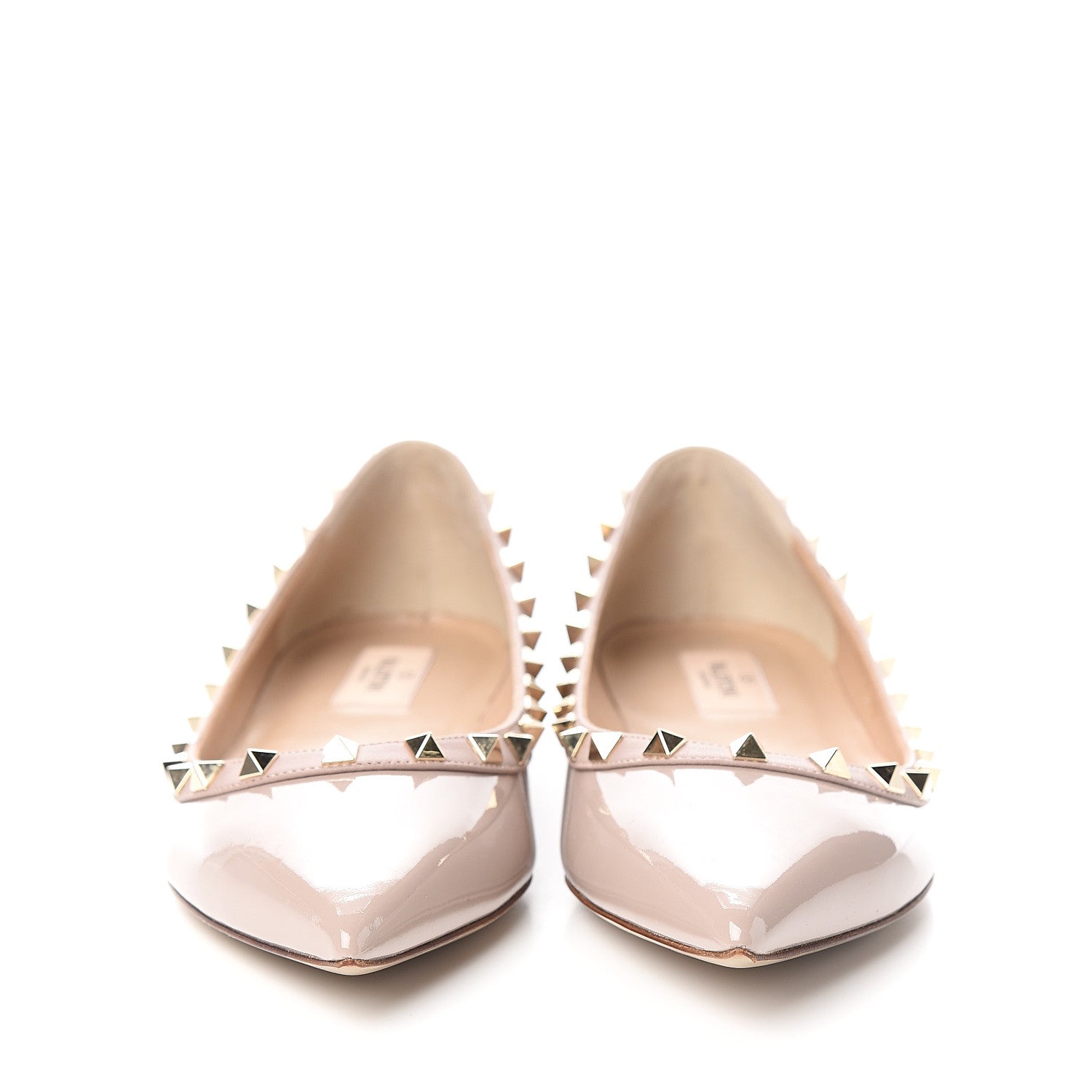 Valentino Garavani Patent Rockstud Ballerina Flats 40 Poudre 2 of 11