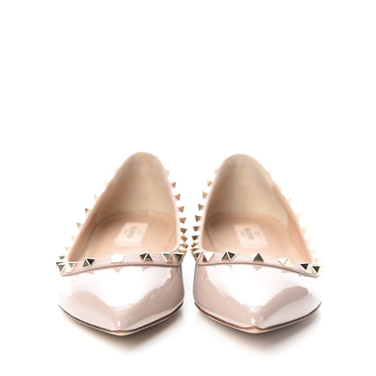 Valentino Garavani Patent Rockstud Ballerina Flats 40 Poudre 2 of 11