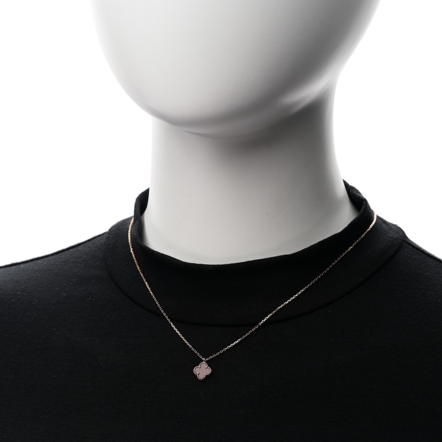 Van Cleef & Arpels 18K Rose Gold Carnelian Sweet Alhambra Pendant Necklace 2 of 6