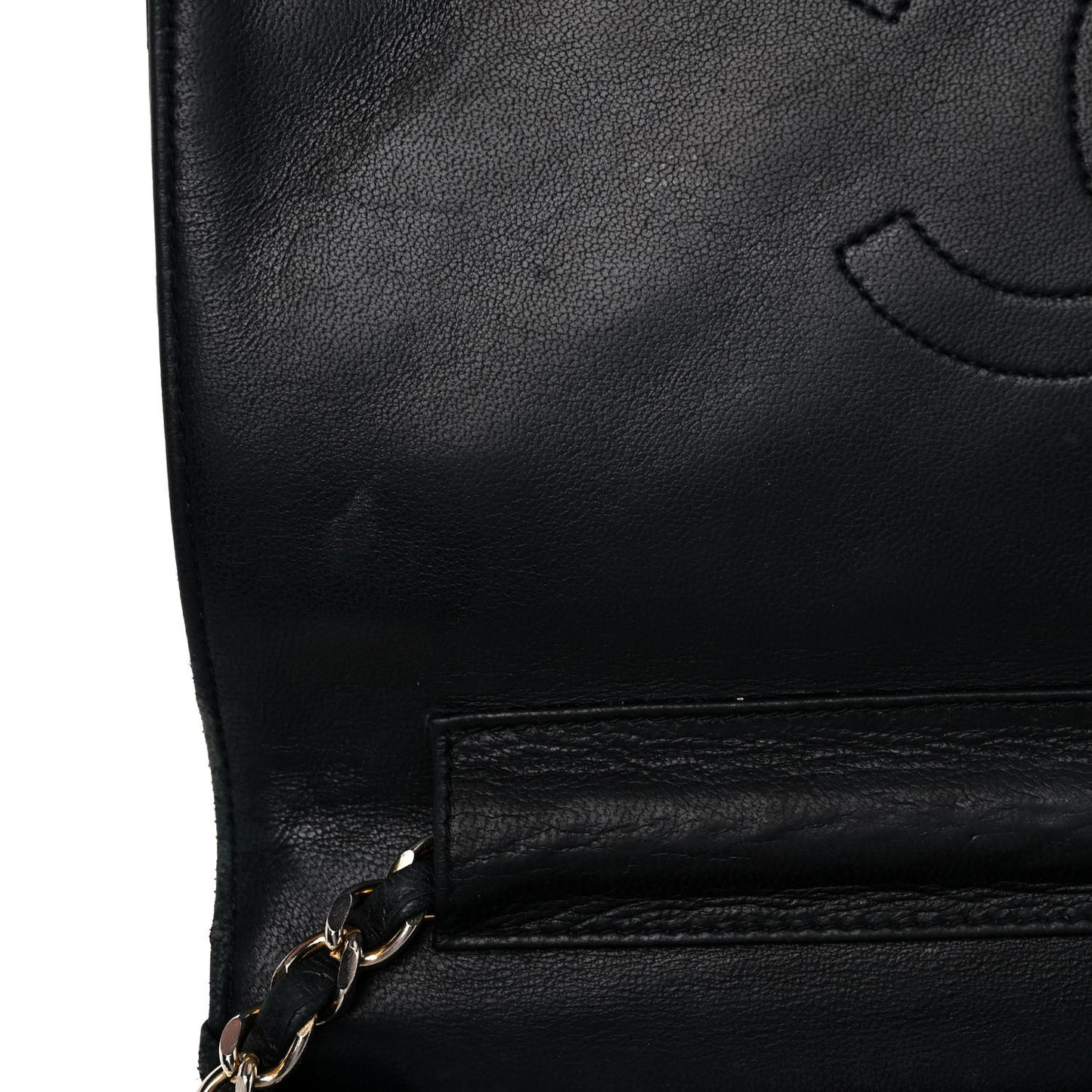 Lambskin Quilted Wallet On Chain WOC Black