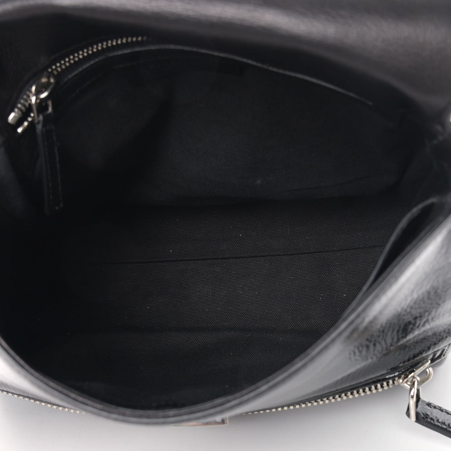Crinkled Patent Small Pandora Pure Flap Bag Black