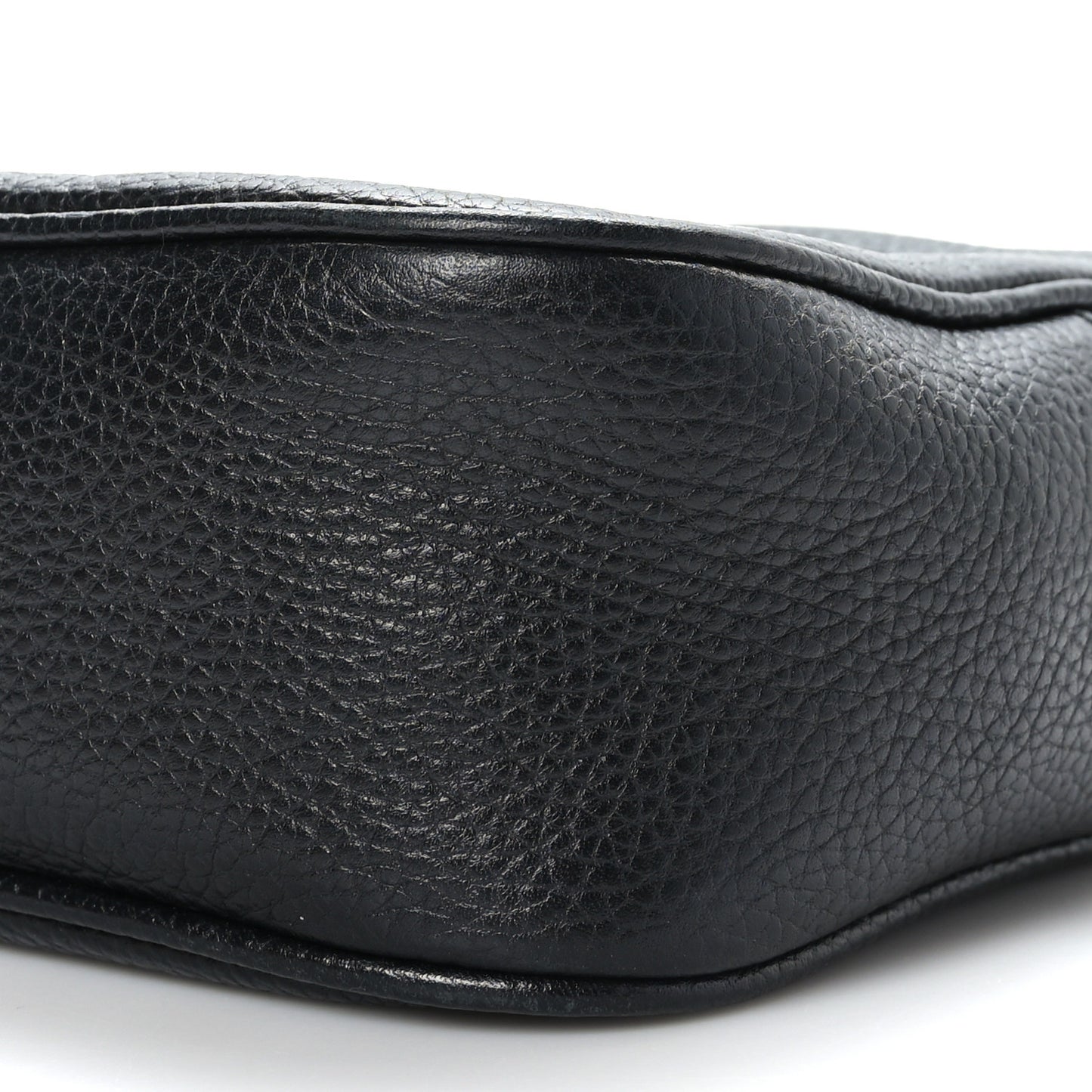Pebbled Calfskin Small Soho Disco Bag Black