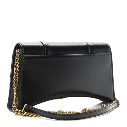 Balenciaga Shiny Box Calfskin Small Hourglass Evening Chain Bag Black 3 of 9