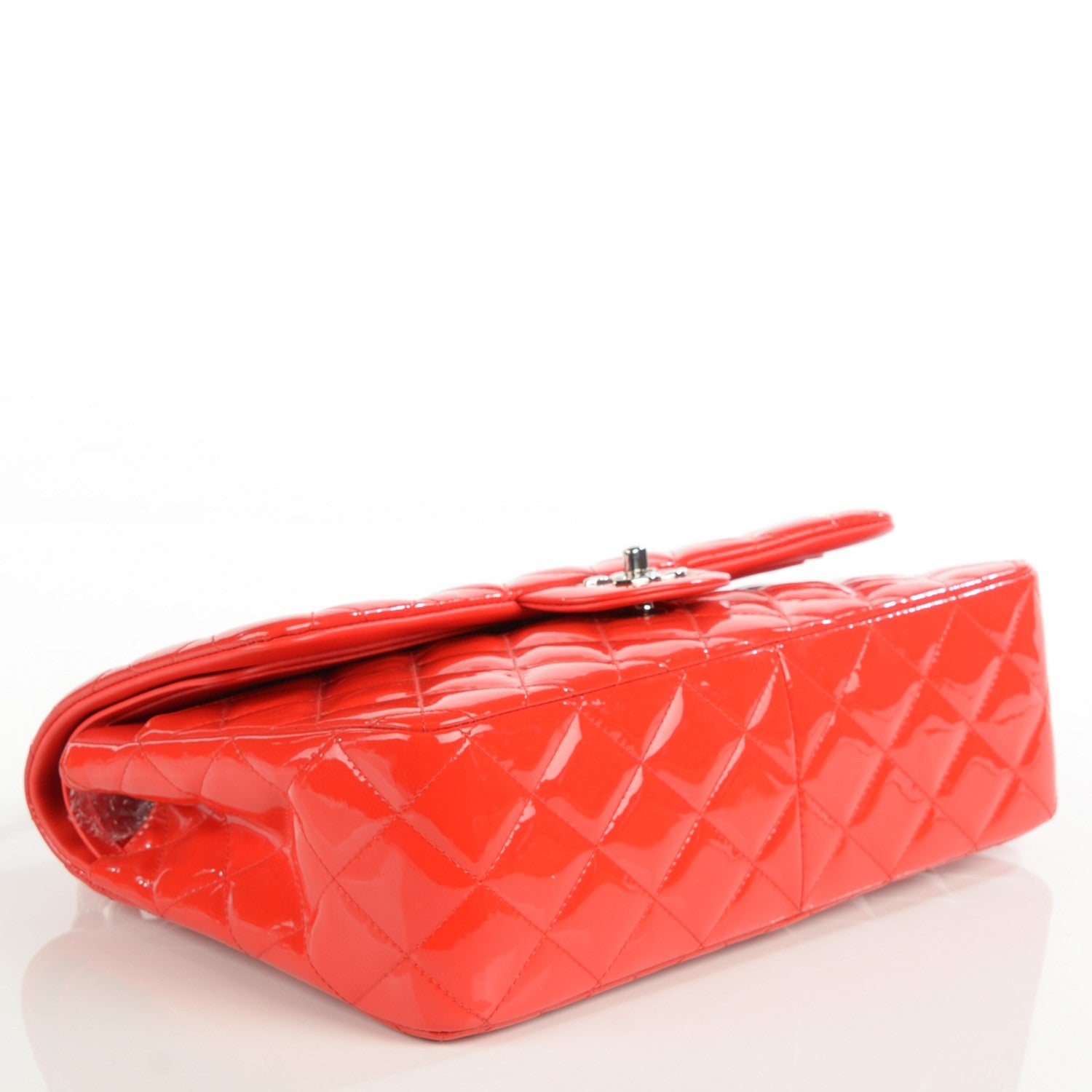 Chanel Patent Quilted Jumbo Double Flap Red 6 of 10