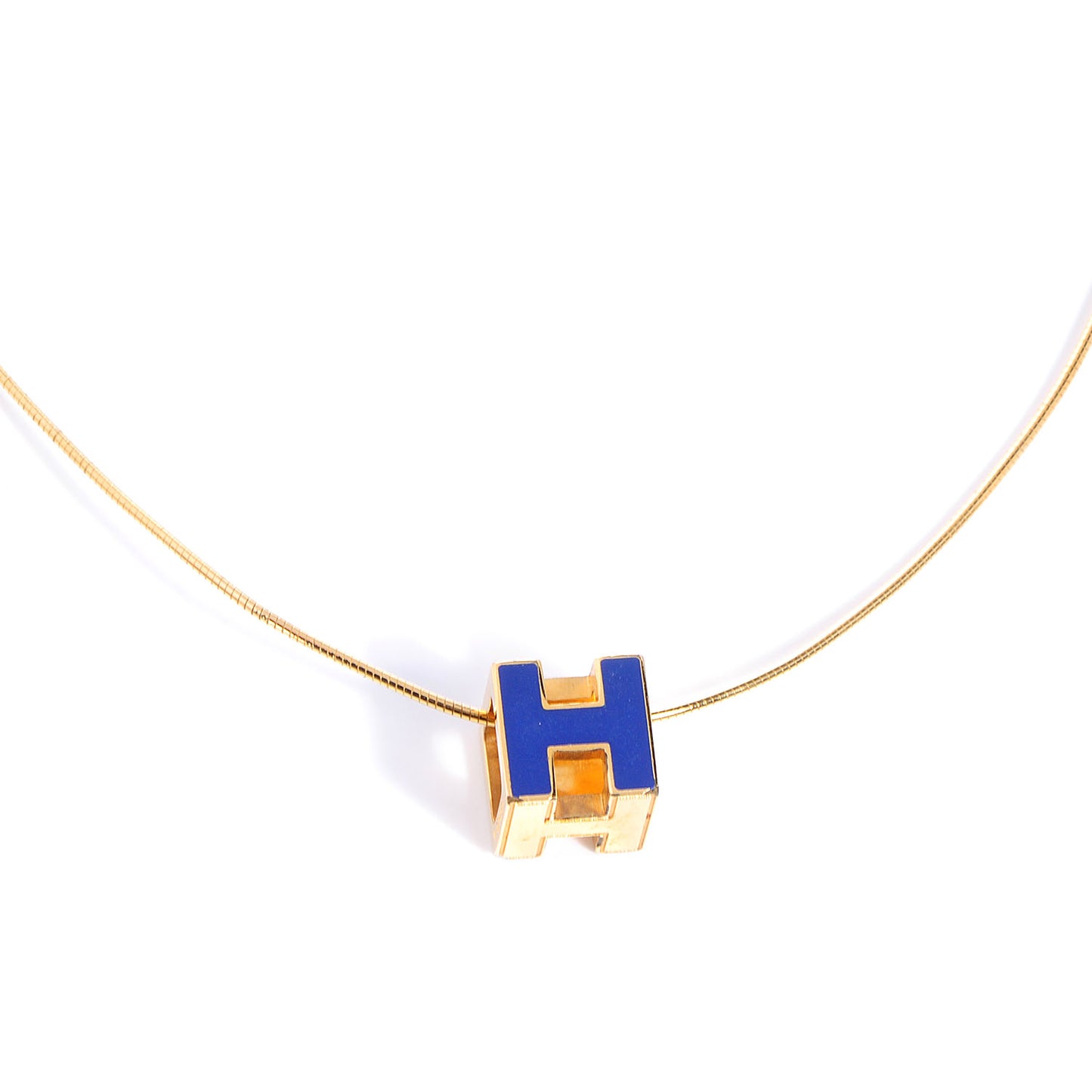 Enamel Cage d'H Necklace Royal Bleu