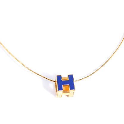 Hermes Enamel Cage d'H Necklace Royal Bleu 1 of 6
