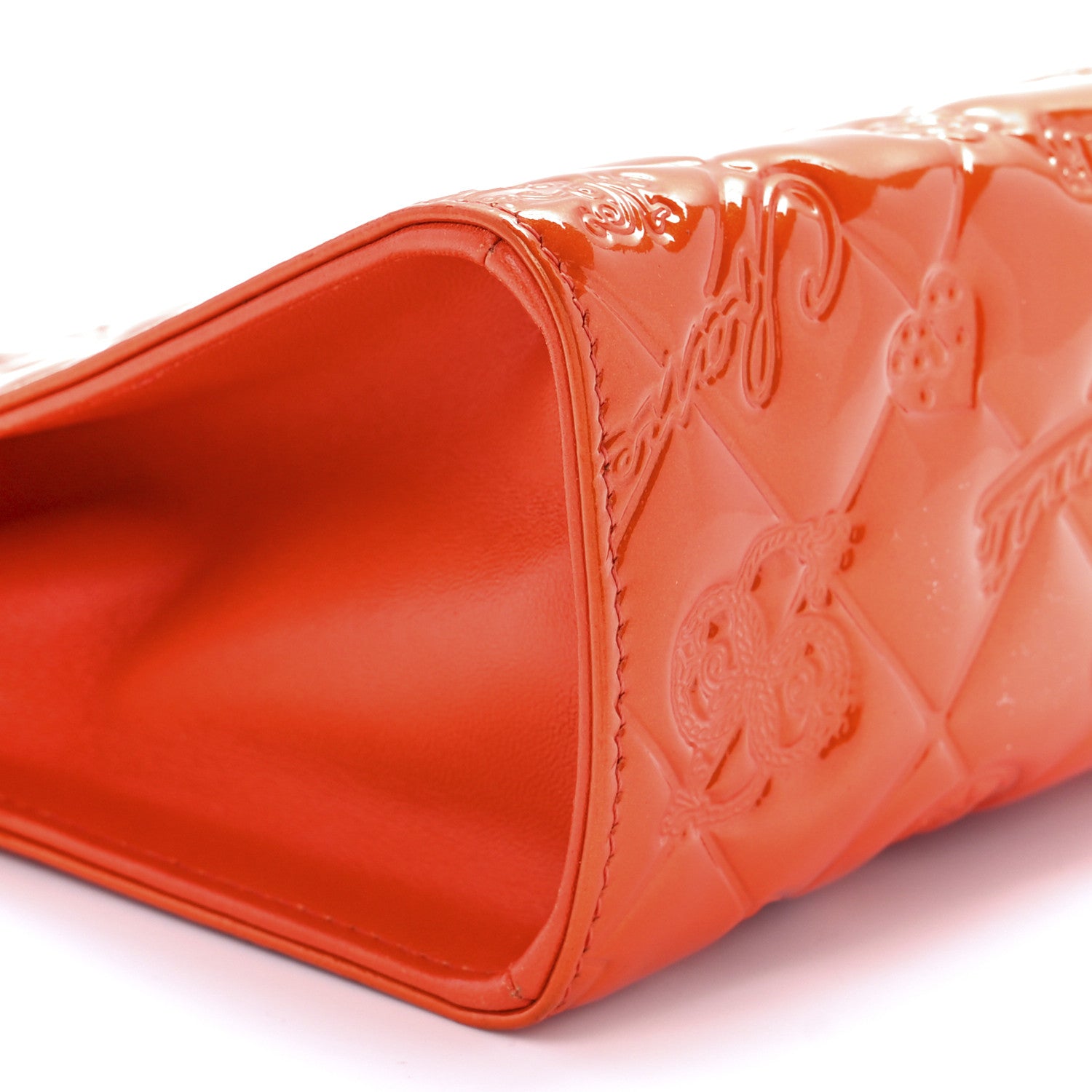 Chanel Patent Calfskin Lucky Symbols Pochette Coral 9 of 10