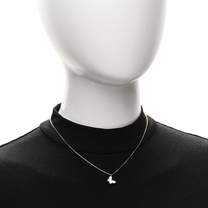 Van Cleef & Arpels 18K Yellow Gold Mother of Pearl Sweet Alhambra Butterfly Pendant Necklace 2 of 6