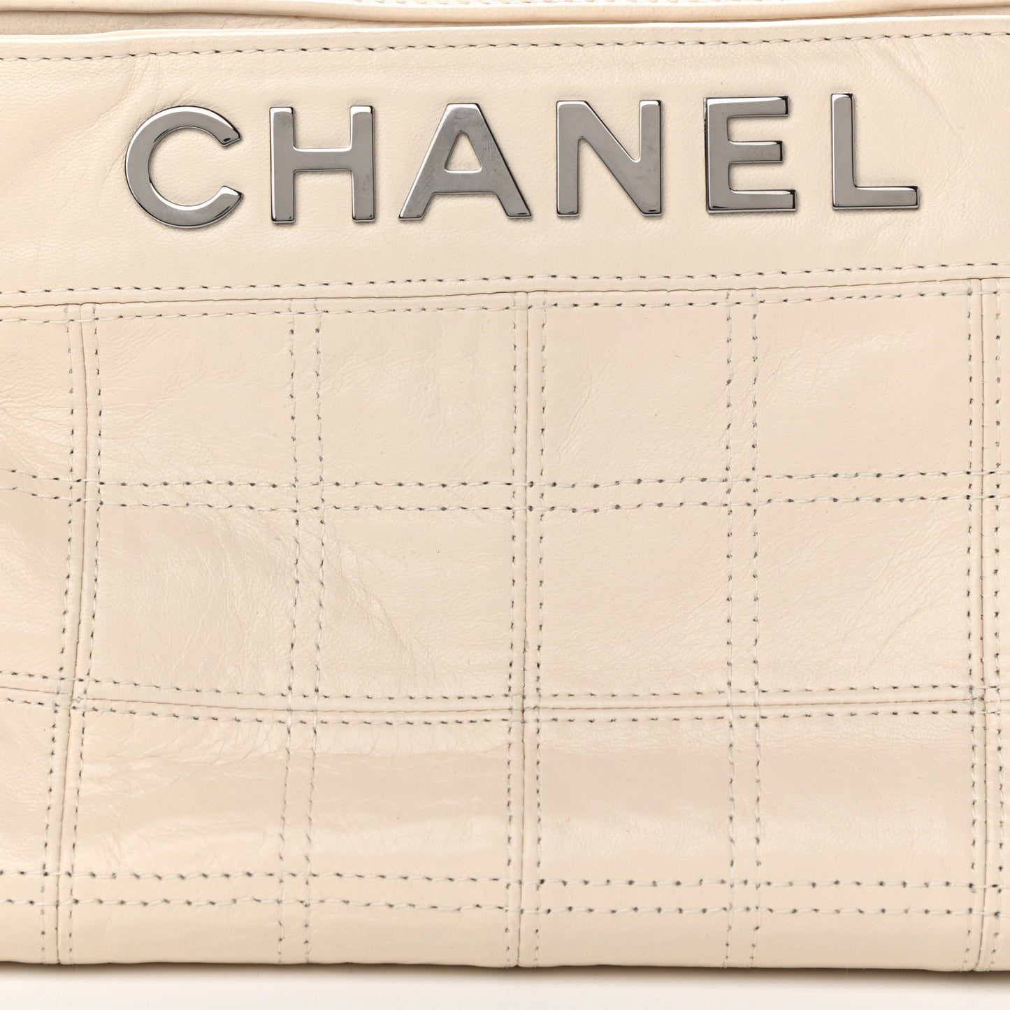 Lambskin LAX East West Shoulder Bag Ivory