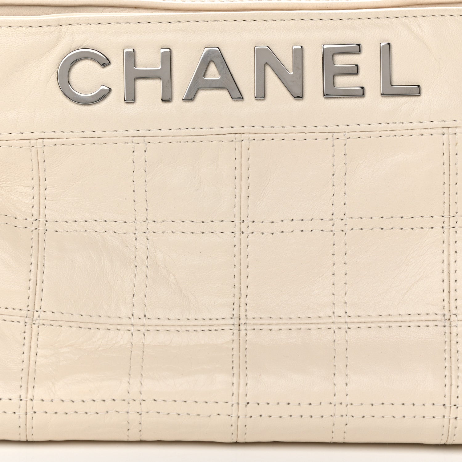 Chanel Lambskin LAX East West Shoulder Bag Ivory 7 of 9