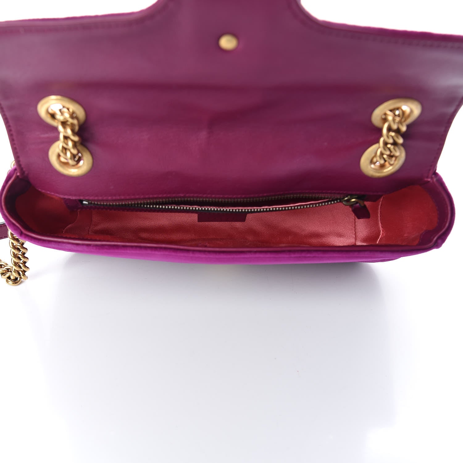 Gucci Velvet Matelasse Small GG Marmont Shoulder Bag Fuchsia Violet Cyclamen 7 of 12