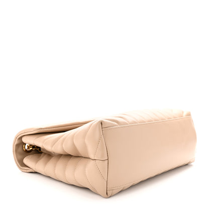 Saint Laurent Calfskin Y Quilted Monogram Medium Loulou Chain Satchel Dark Beige 4 of 12