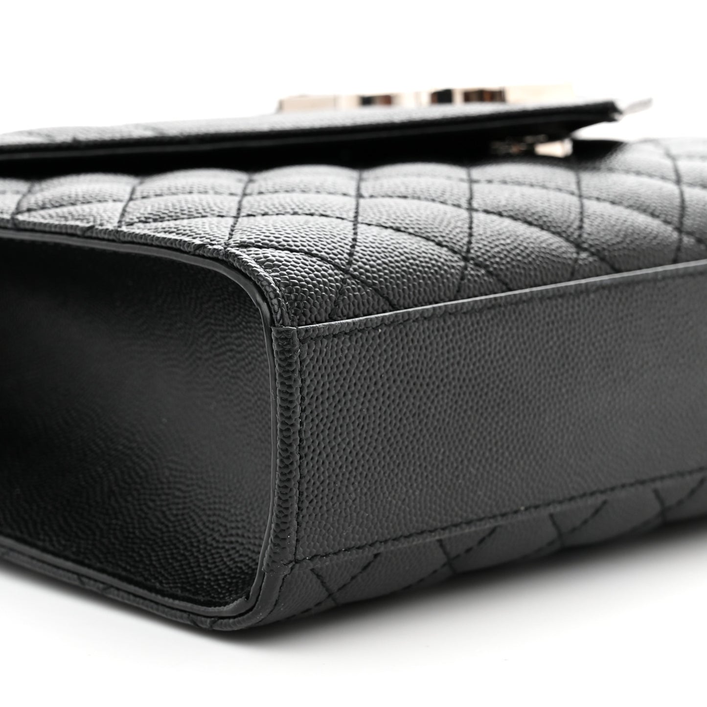 Grain De Poudre Textured Mixed Matelasse Triquilt Medium Monogram Satchel Black