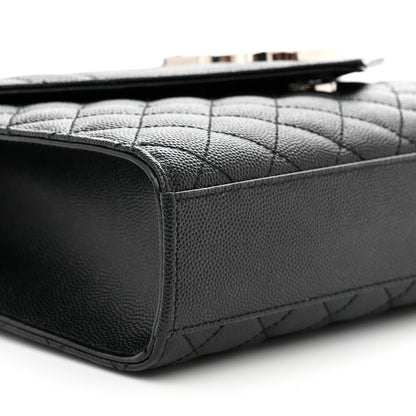 Saint Laurent Grain De Poudre Textured Mixed Matelasse Triquilt Medium Monogram Satchel Black 8 of 9