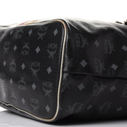 MCM Visetos Striped Munich Lion Tote Black 9 of 13