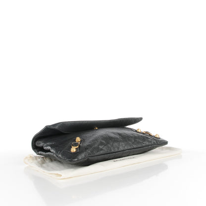 Balenciaga Agneau Giant 12 Gold Hardware Envelope Strap Clutch Gris Fossile 4 of 7