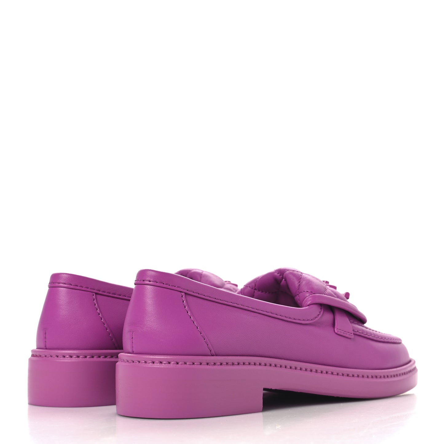 Lambskin Quilted CC Turnlock Loafers 35.5 Fuchsia