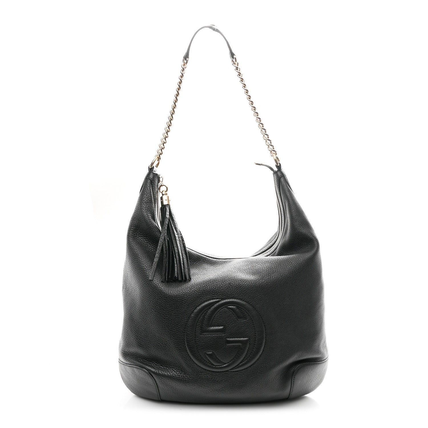 Gucci Pebbled Calfskin Medium Soho Chain Hobo Black 1 of 11