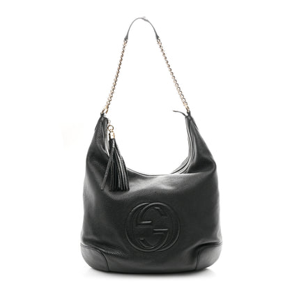 Gucci Pebbled Calfskin Medium Soho Chain Hobo Black 1 of 11