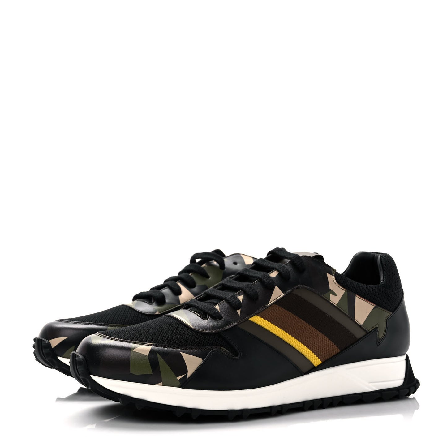 Calfskin Nylon Mens Camo Bugs Sneakers 9 Military Black Multicolor