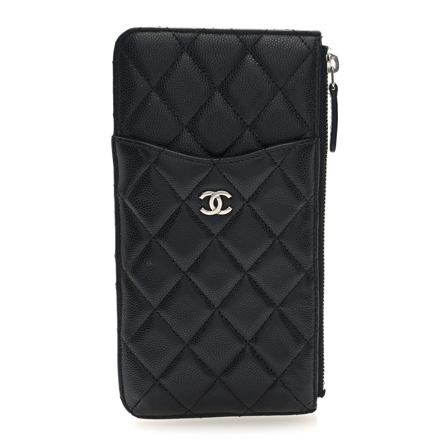 Caviar Quilted Classic iPhone Pouch Black