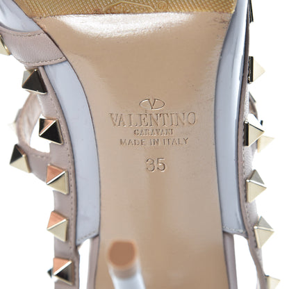 Valentino Garavani Patent Rockstud Ankle Strap Pumps 35 Grey Poudre 8 of 10