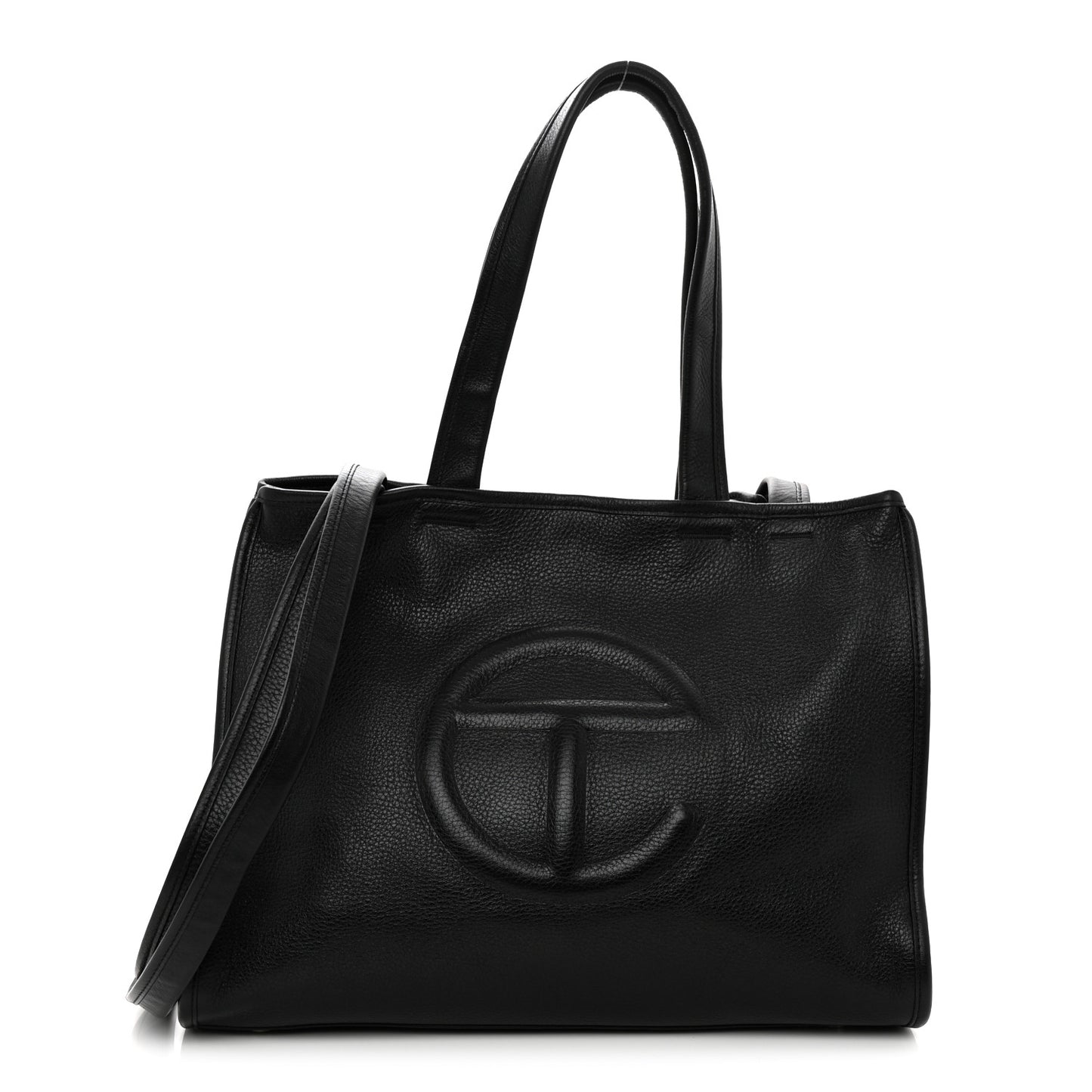 Pebbled Calfskin Medium Carry Bag Black