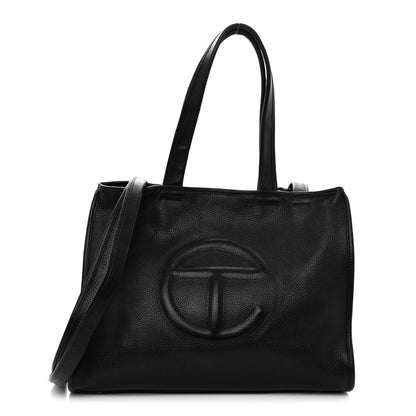 Telfar Pebbled Calfskin Medium Carry Bag Black 1 of 10