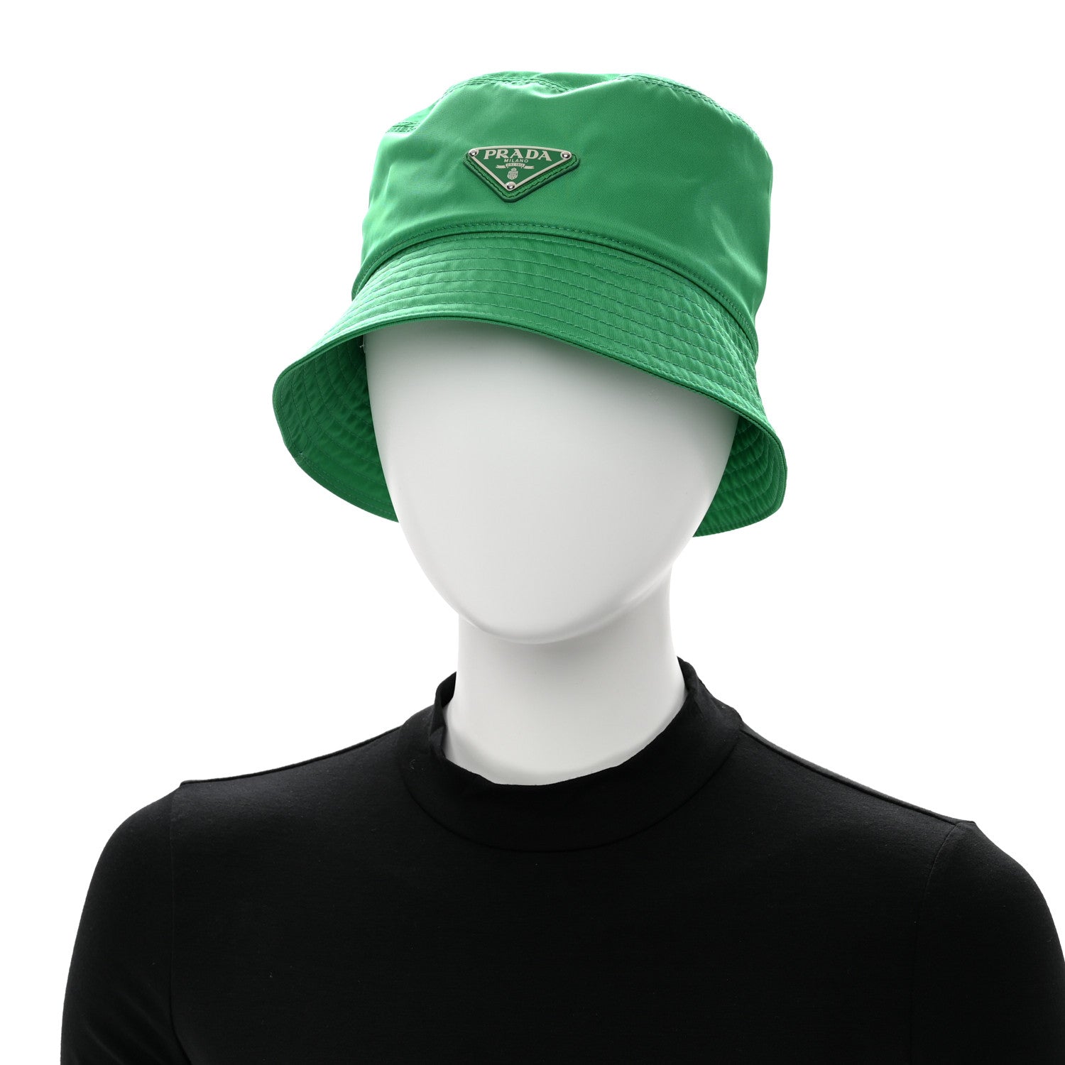 Prada Re-Nylon Triangle Womens Bucket Hat M Menta 2 of 7