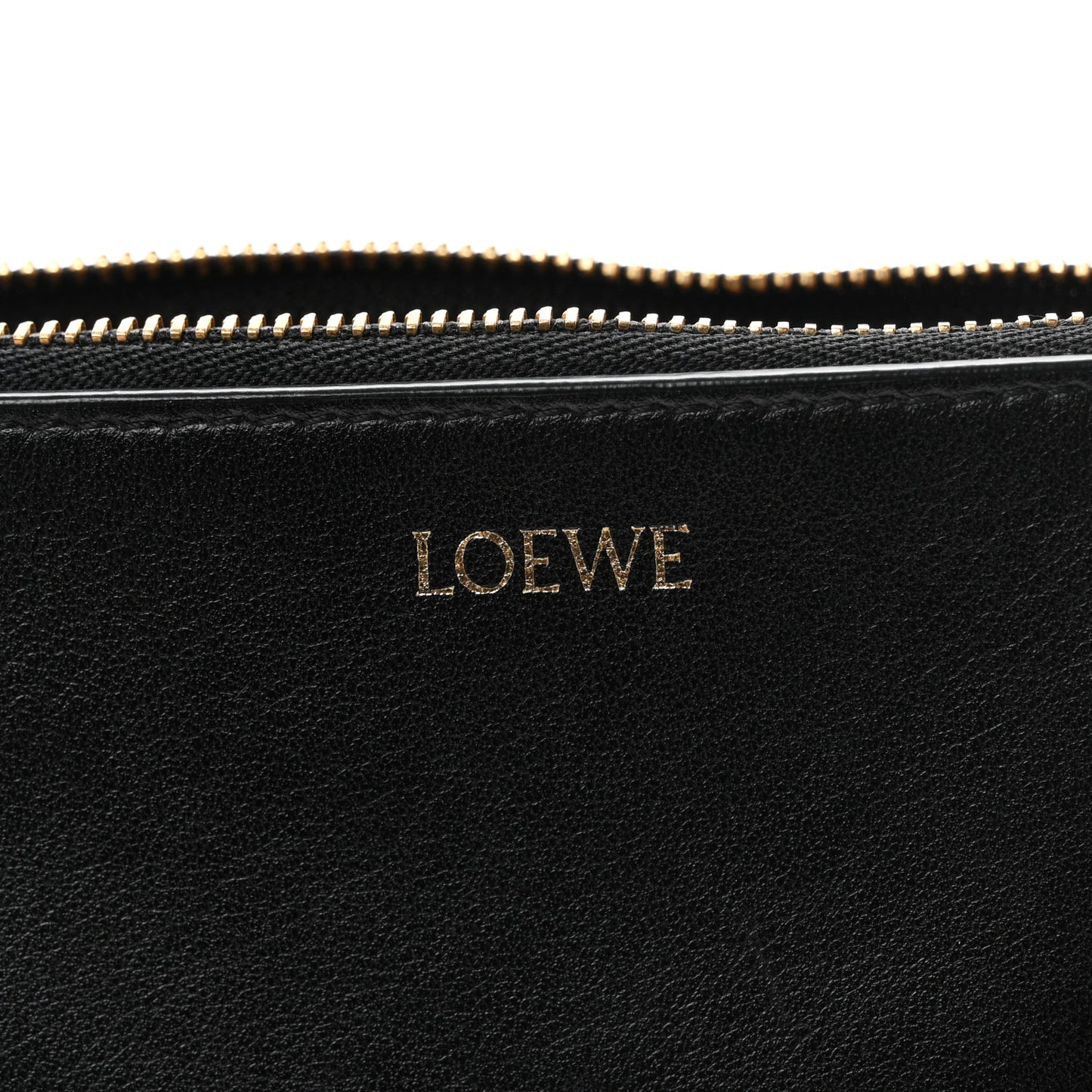 Shiny Calfskin Puzzle Fold Pouch Black